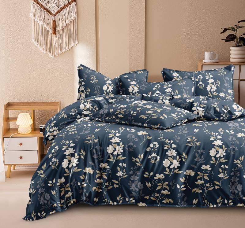 Floral Pattern in Dark Blue