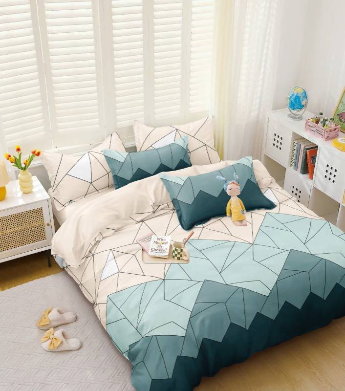 Multi color geometric bedsheet