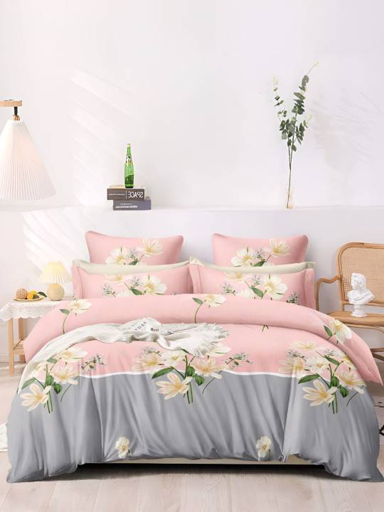 Pink and Grey Floral