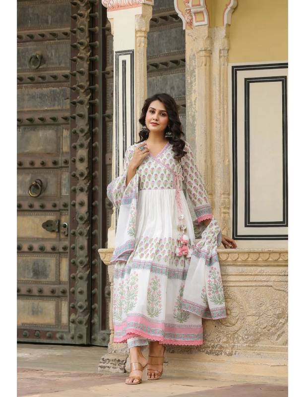Pure malmal printed ghere wali Kurti pair