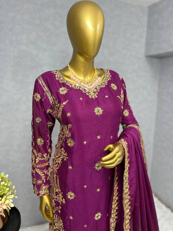 Elegant 3-Piece Traditional Fancy Kurti Set with Bottom and Dupatta