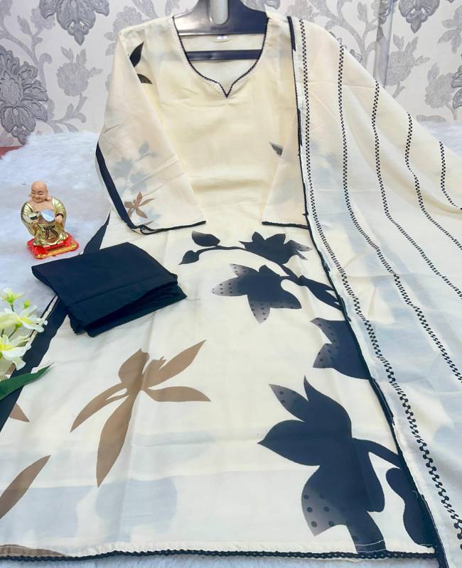 Featuring Fully Elegant Pure Muslin Kurti Pent With Dupatta