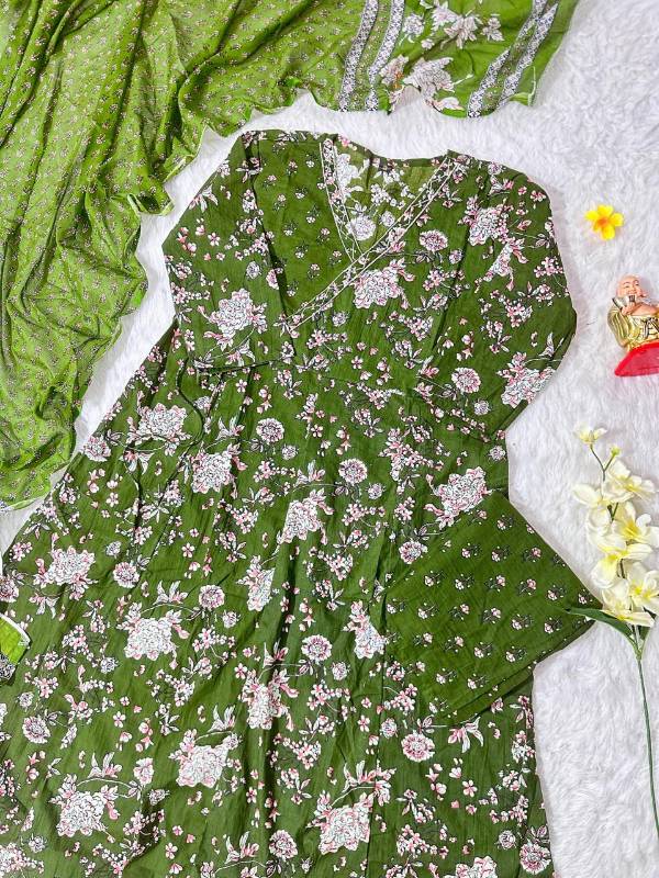 Elegant Angrakha-Style Anarkali Kurta Set with Tassel Details