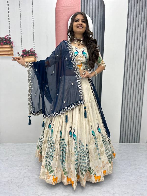 PC-480 | Premium Wedding Wear Tissue Silk Lehenga Choli Set with Heavy Dupatta