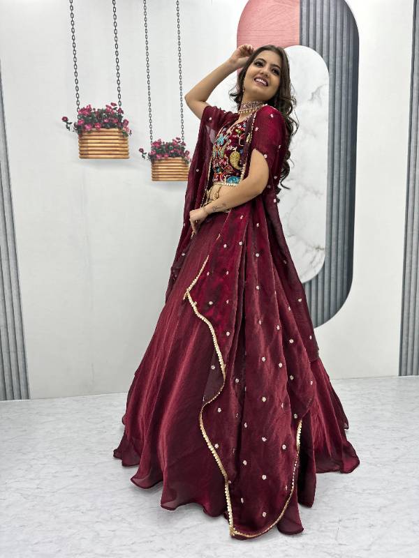 Premium Fendy Embroidered Lehenga Choli with Shrug Dupatta