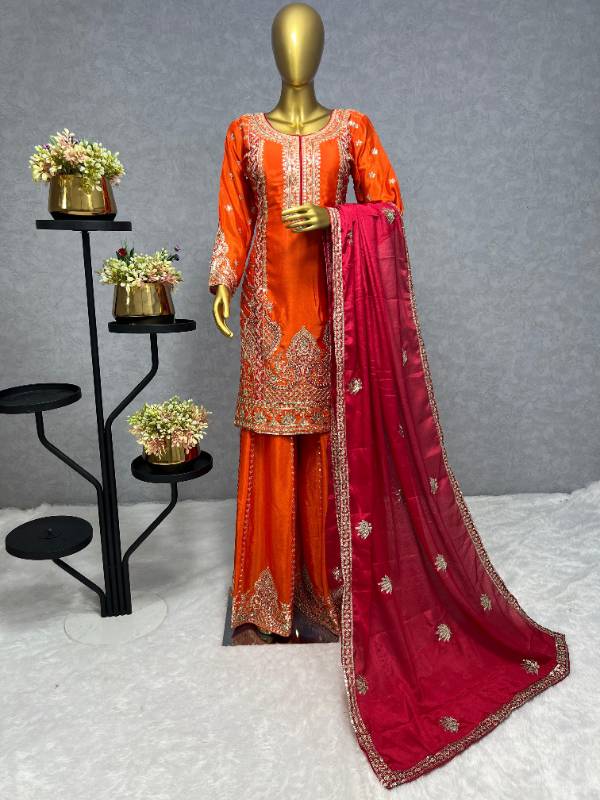 LAUNCHING NEW TRADITIONAL COLLECTION  3-Piece Fancy Kurti Set with Palazzo and Beautiful Dupatta