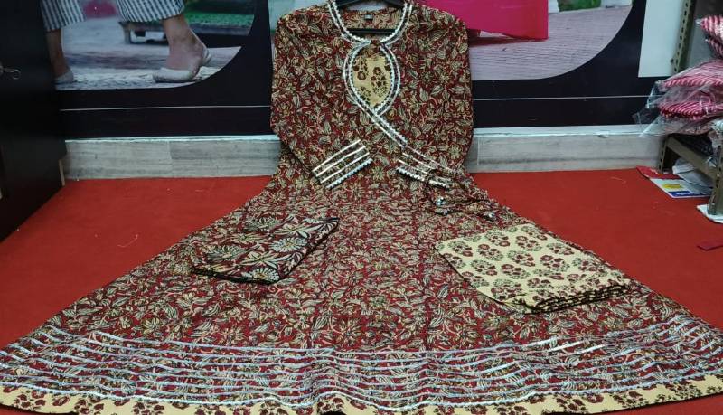 Festival Special Premium Cotton Anarkali Set with Gota Detailing