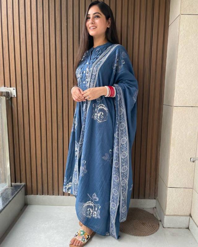 Elegant Summer A-Line Floral Print Pant Set with Dupatta