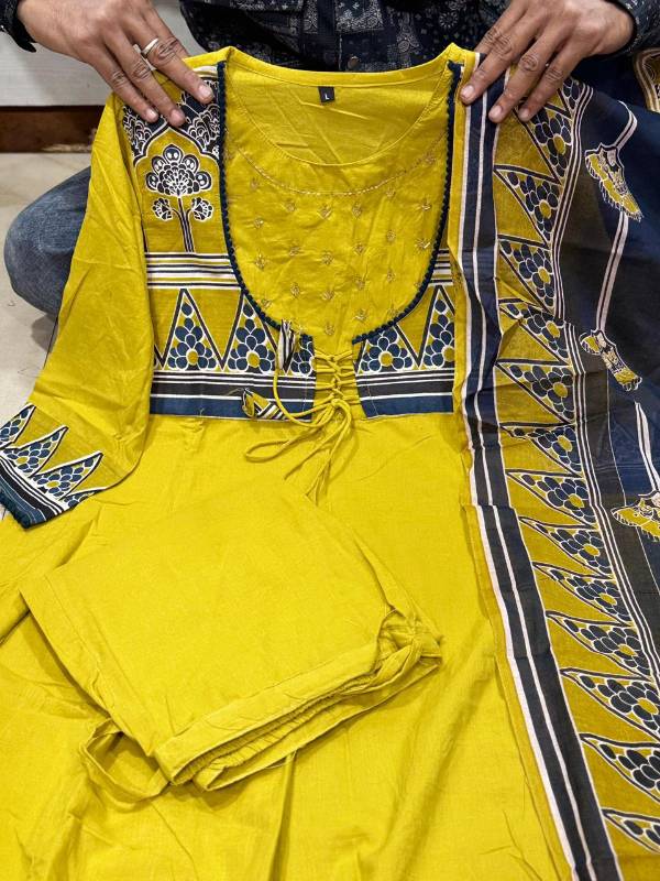 New Festive Collection! Premium Cotton Printed Kurti Set with Dupatta – 3-Piece Ensemble ✨