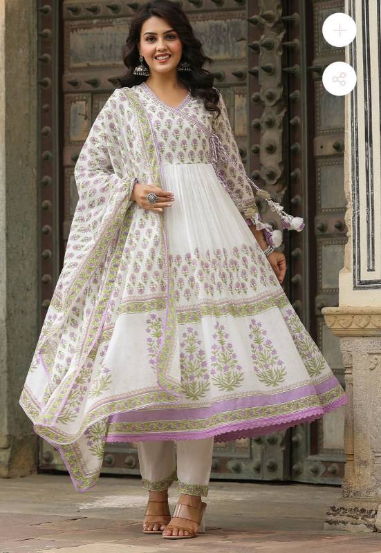 Pure malmal printed ghere wali Kurti pair