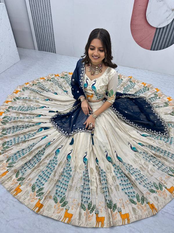 PC-480 | Premium Wedding Wear Tissue Silk Lehenga Choli Set with Heavy Dupatta