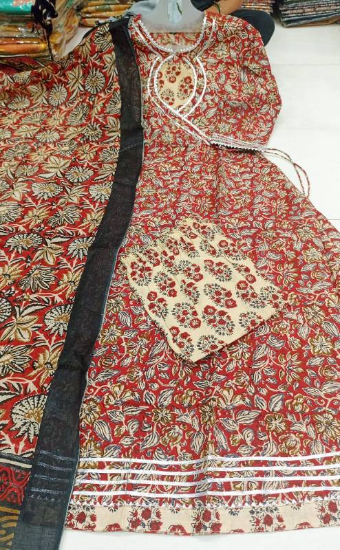Festival Special Premium Cotton Anarkali Set with Gota Detailing