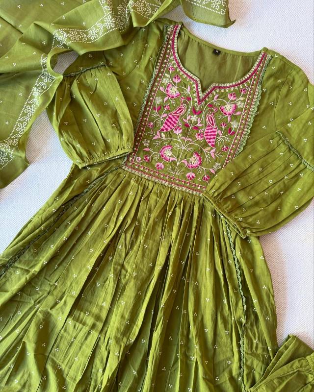 Beautiful Mul Cotton 3-Piece Suit Set - Kurti, Pant & Dupatta