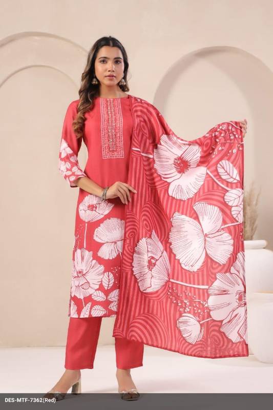Premium Cotton Lilan Dupatta Set with Elegant Hand Work