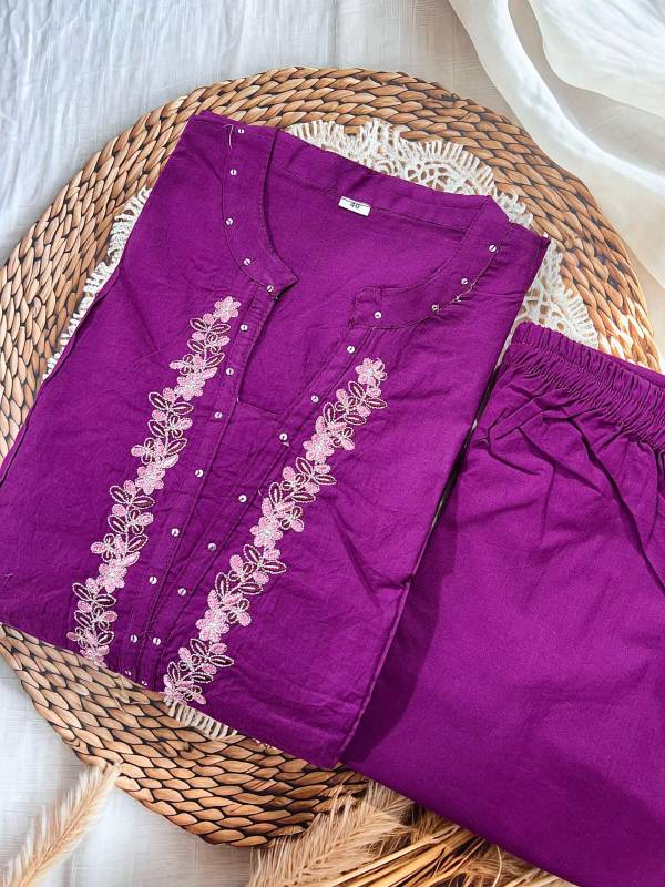 Pure Cotton Pleated Kurta with Embroidered Panels & Sequins Work