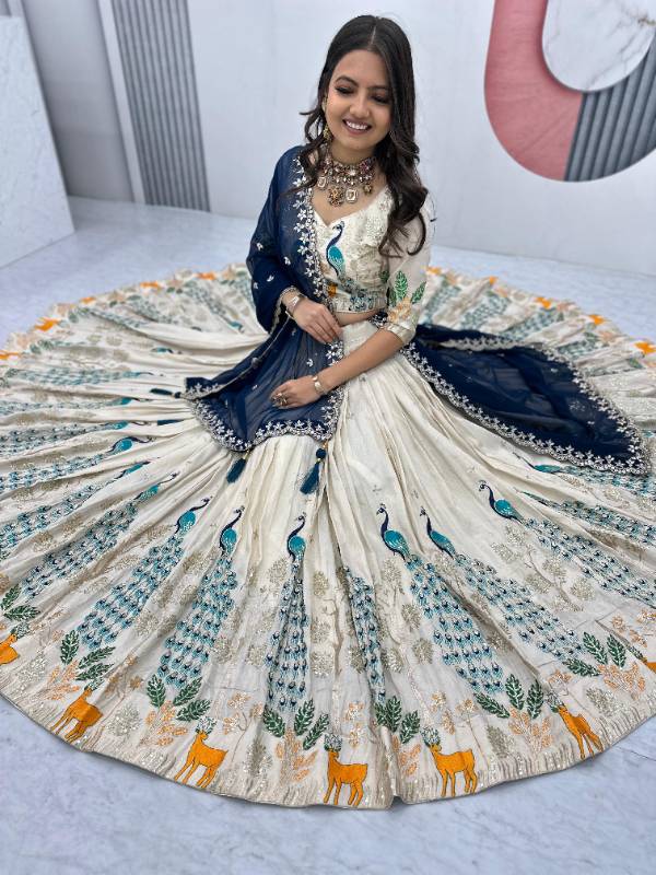 PC-480 | Premium Wedding Wear Tissue Silk Lehenga Choli Set with Heavy Dupatta