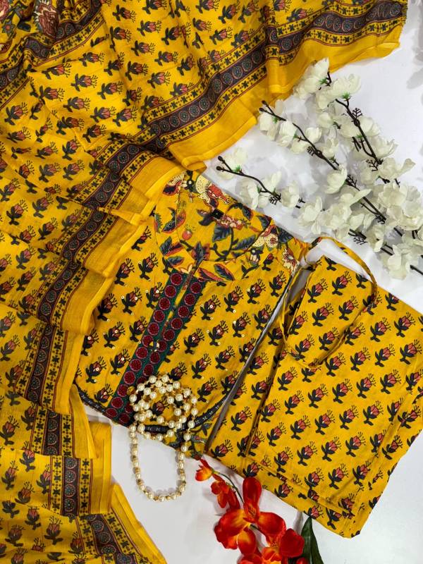 Cotton Anarkali Kurti Pent With Dupatta