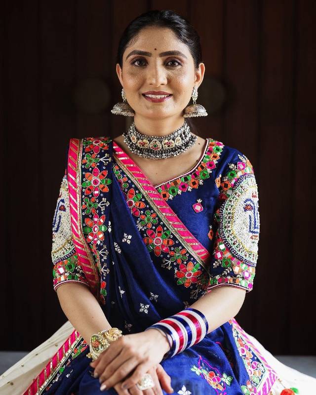 Elegant Muslin Cotton Printed Lehenga Choli Set with Real Mirror Work | SF-1498