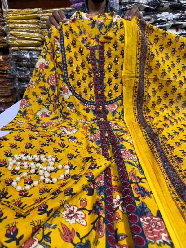 Cotton Anarkali Kurti Pent With Dupatta