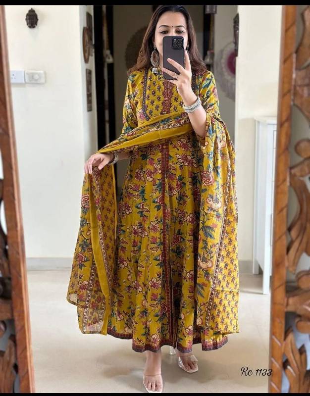 Cotton Anarkali Kurti Pent With Dupatta