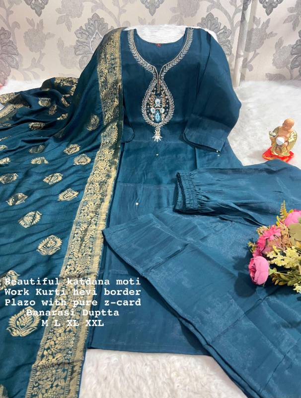 Exclusive Festive Wear 3-Piece Boutique Set: Top, Plazzo & Dupatta