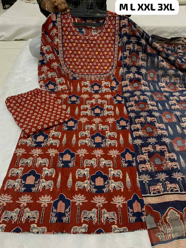 Elegant Handwork Straight Suit Set (3PCS)
