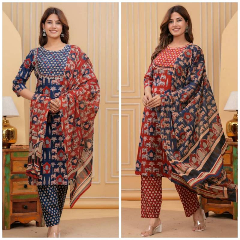 Elegant Handwork Straight Suit Set (3PCS)