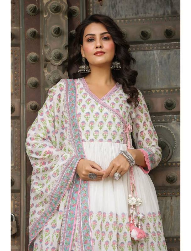 Pure malmal printed ghere wali Kurti pair