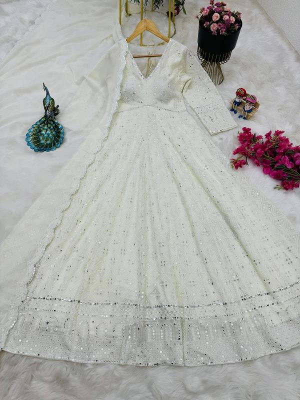ZB-Series New Designer Party Gown with Pant & Dupatta Set - Fully Stitched