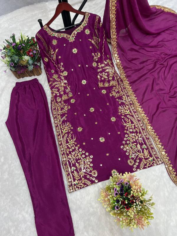 Elegant 3-Piece Traditional Fancy Kurti Set with Bottom and Dupatta