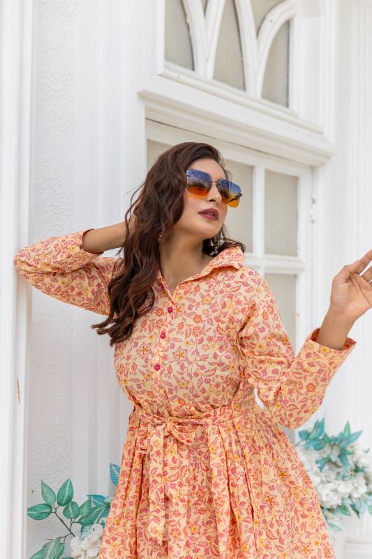 Cotton Co-ord Set – Digital Printed | Comfort & Style in Orange