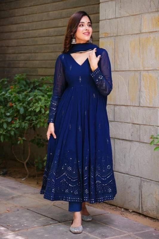 New Designer Party Gown & Dupatta Set