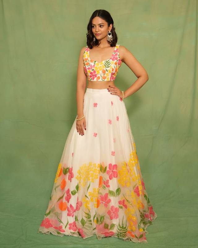 SB-03 Premium Digital Print Teby Silk Lehenga Choli Set