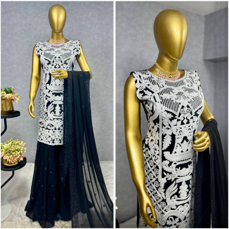 JD-563
3-Piece Fancy Kurti Set with Palazzo and Beautiful Dupatta