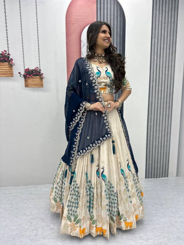 PC-480 | Premium Wedding Wear Tissue Silk Lehenga Choli Set with Heavy Dupatta
