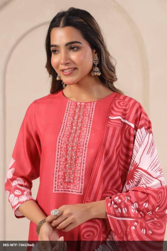 Premium Cotton Lilan Dupatta Set with Elegant Hand Work