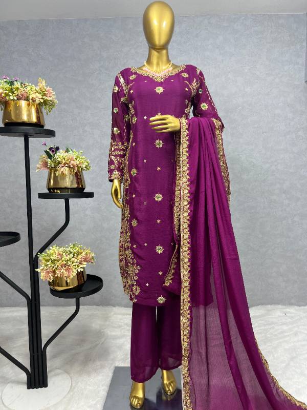 Elegant 3-Piece Traditional Fancy Kurti Set with Bottom and Dupatta