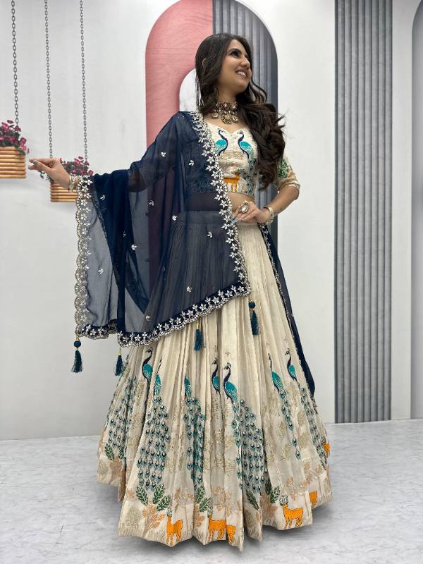 PC-480 | Premium Wedding Wear Tissue Silk Lehenga Choli Set with Heavy Dupatta