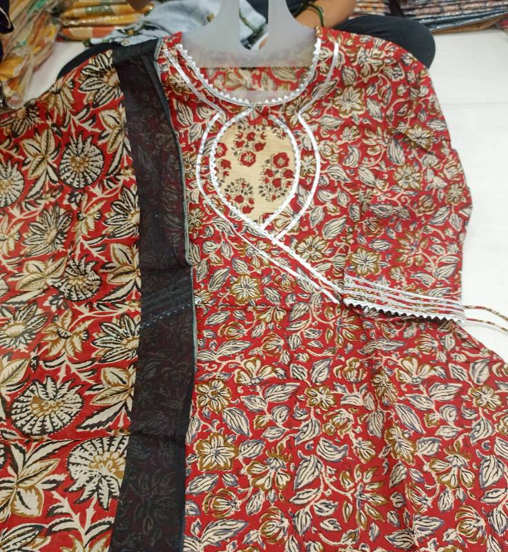 Festival Special Premium Cotton Anarkali Set with Gota Detailing