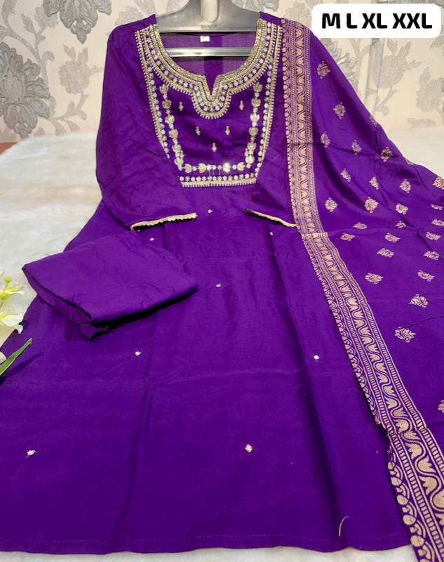 Roman Silk export Quality fabric kurti with pant and latkan Dupatta