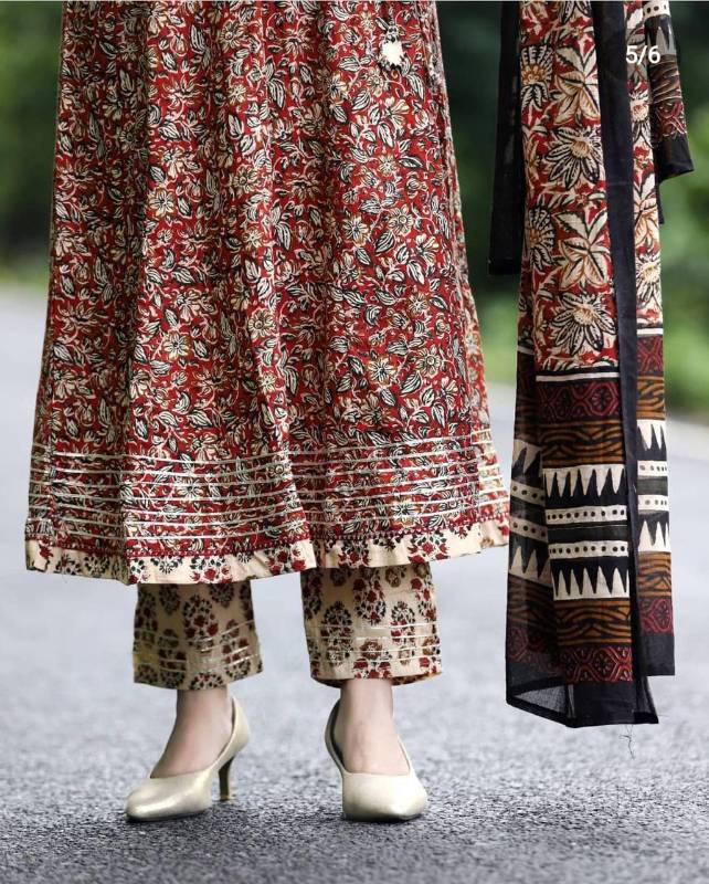 Festival Special Premium Cotton Anarkali Set with Gota Detailing
