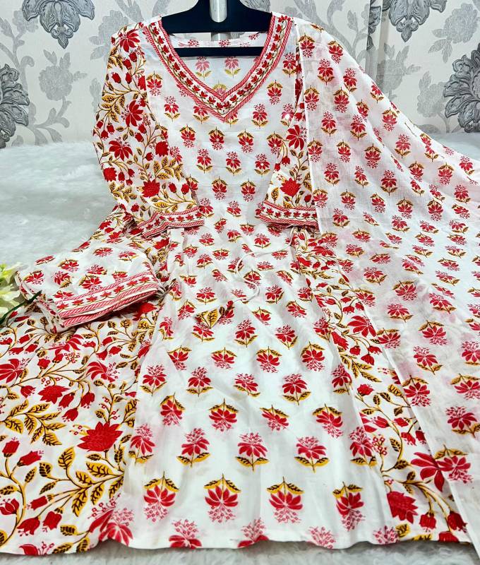 White-Grey Floral Afghani Suit Set: A Perfect Blend of Tradition and Sophistication