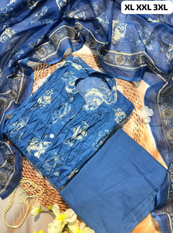 Vibrant Floral A-Line Cotton Pant Set with Pocket & Matching Dupatta | Hand Block Print"