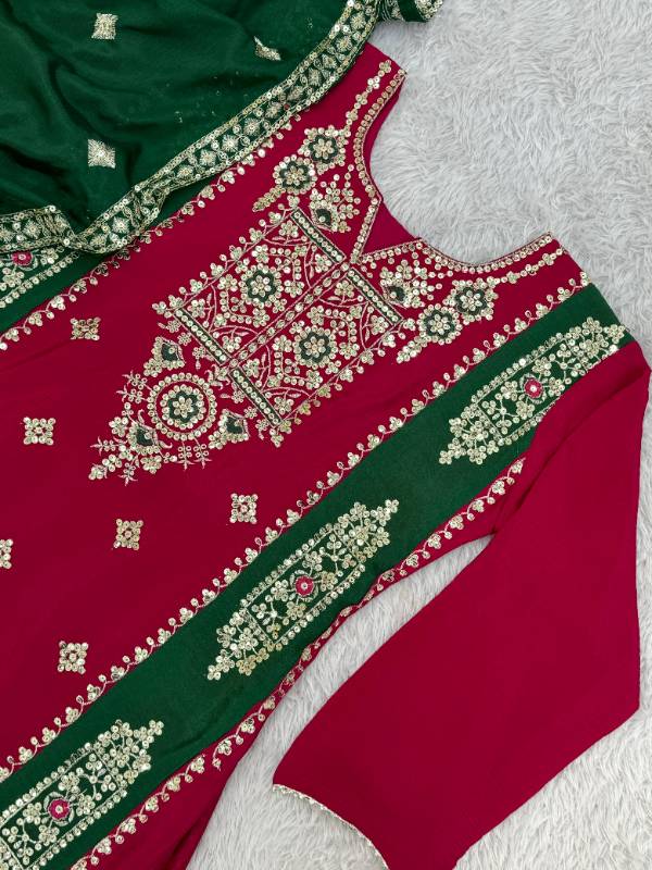 3-Piece Fancy Kurti Set with Beautiful Jacquard Sharara and Dupatta