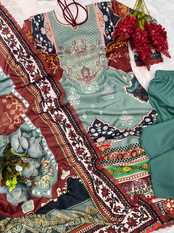 Premium Mal Cotton Kurti With Plazzo And Dupatta