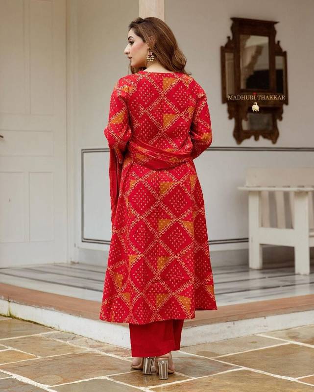 Karwa Chauth Red kurti Pent With Dupatta