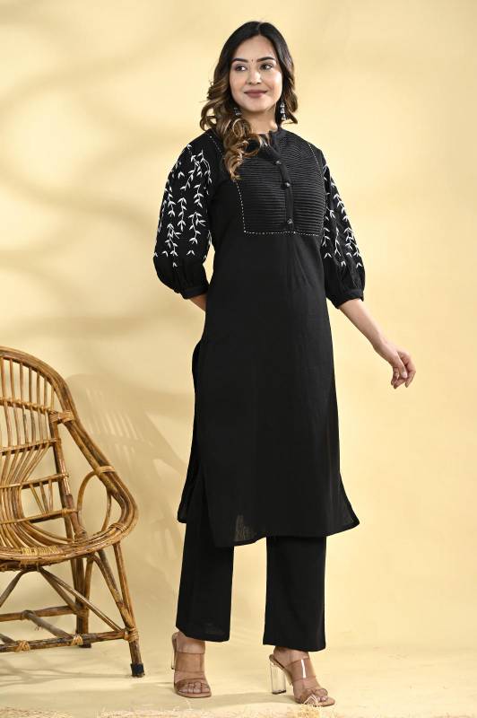 Cotton Co-ord Set with Elegant Embroider