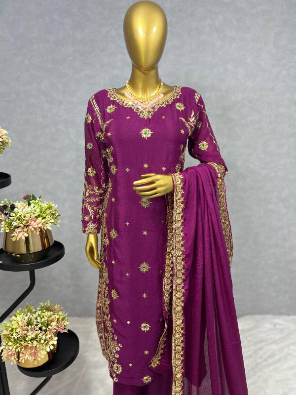 Elegant 3-Piece Traditional Fancy Kurti Set with Bottom and Dupatta