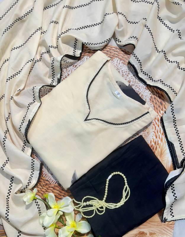 Featuring Fully Elegant Pure Muslin Kurti Pent With Dupatta