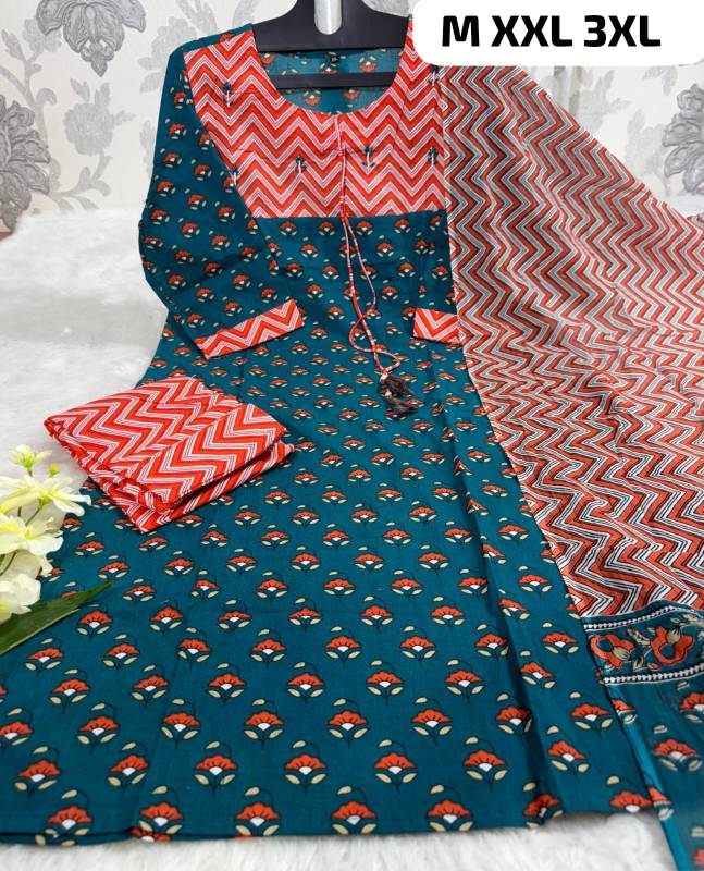 Ethnic Magic: Heavy Cotton Kurti with Pant & Dupatta